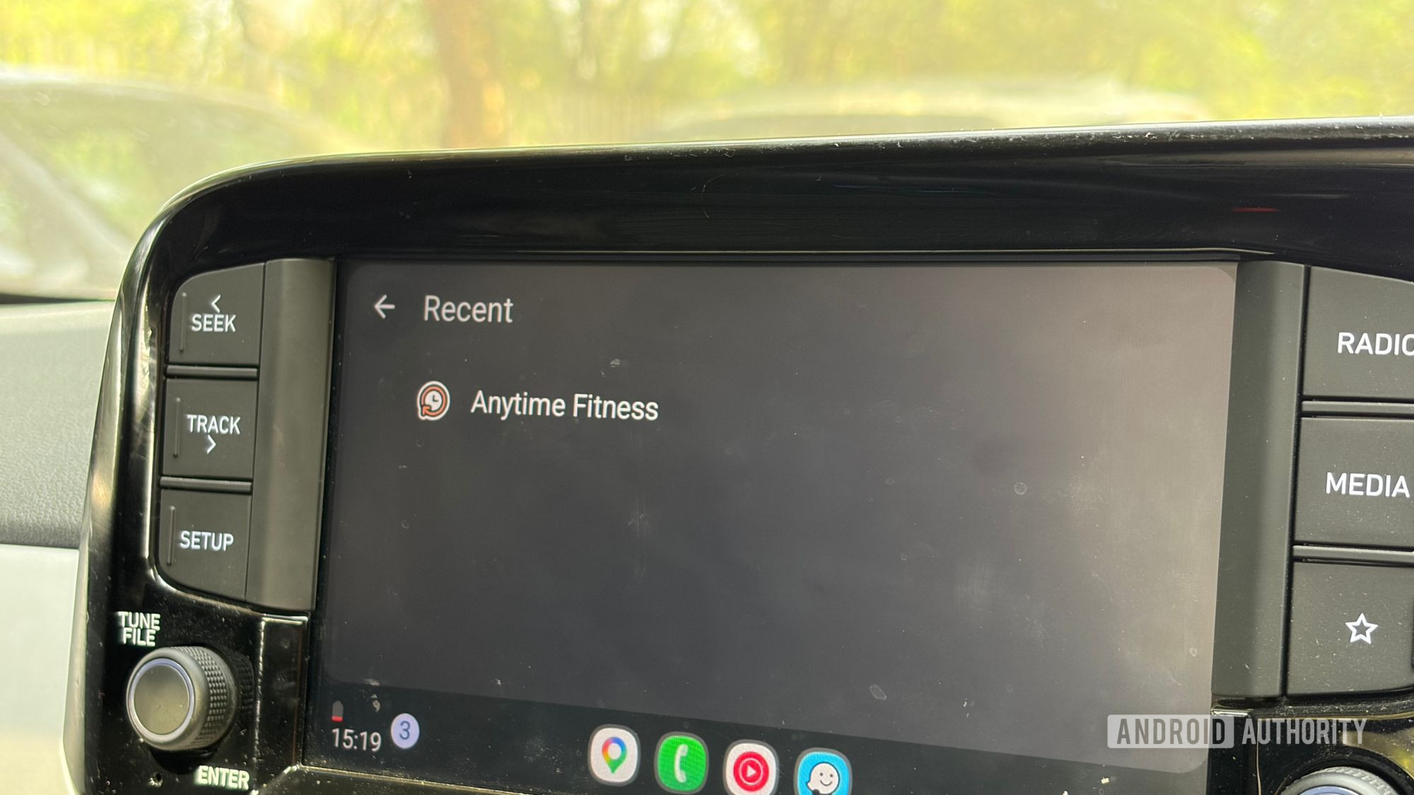 Recent trip to Anytime Fitness on Android Auto Recent trip to Anytime Fitness on Android Auto