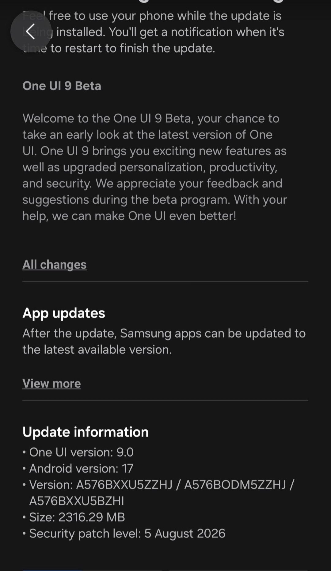 Samsung Galaxy A57 5G One UI 9 Beta Samsung Galaxy A57 5G One UI 9 Beta