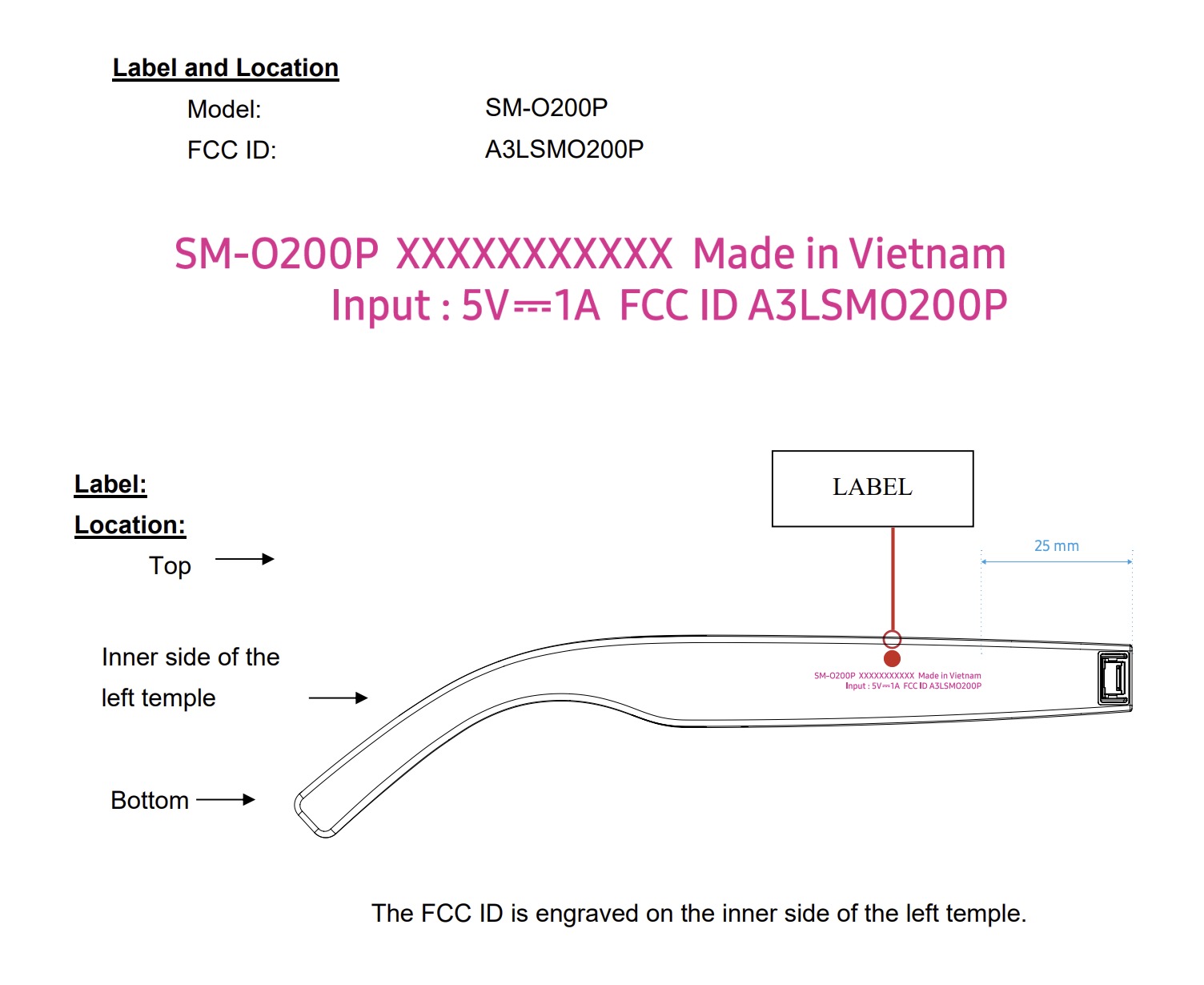 Samsung smart glasses FCC 2