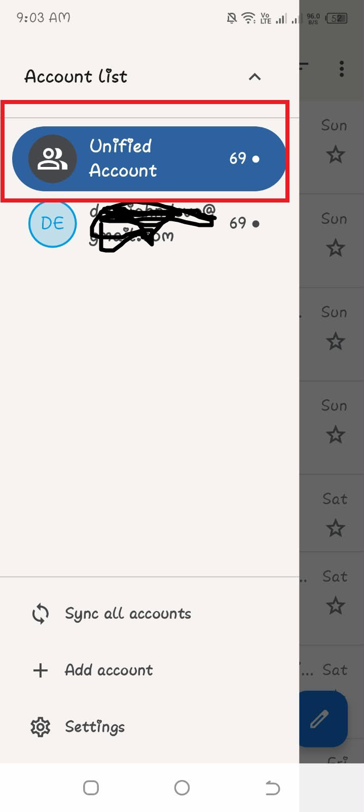 Sceenshot showing a unified version on Thunderbird