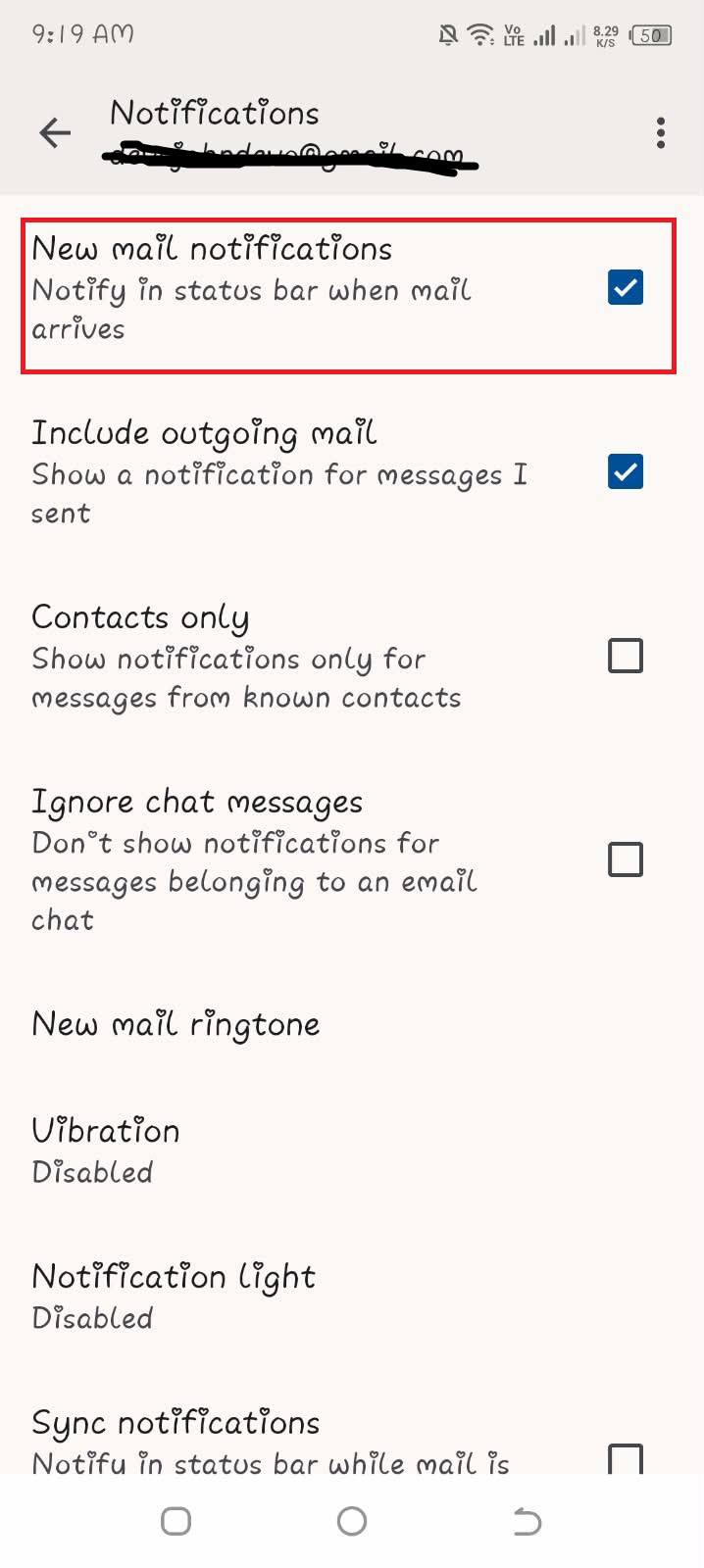 Screenshot showing how enable instant notifications on Thunderbird app 3