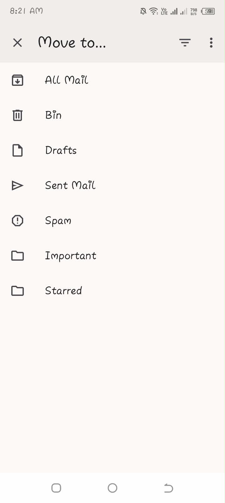 Screenshot showing how to filter or organize emails on Thunderbird 2
