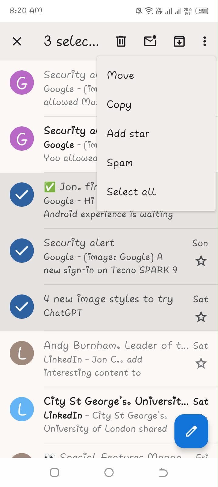 Screenshot showing how to filter or organize emails on Thunderbird 3