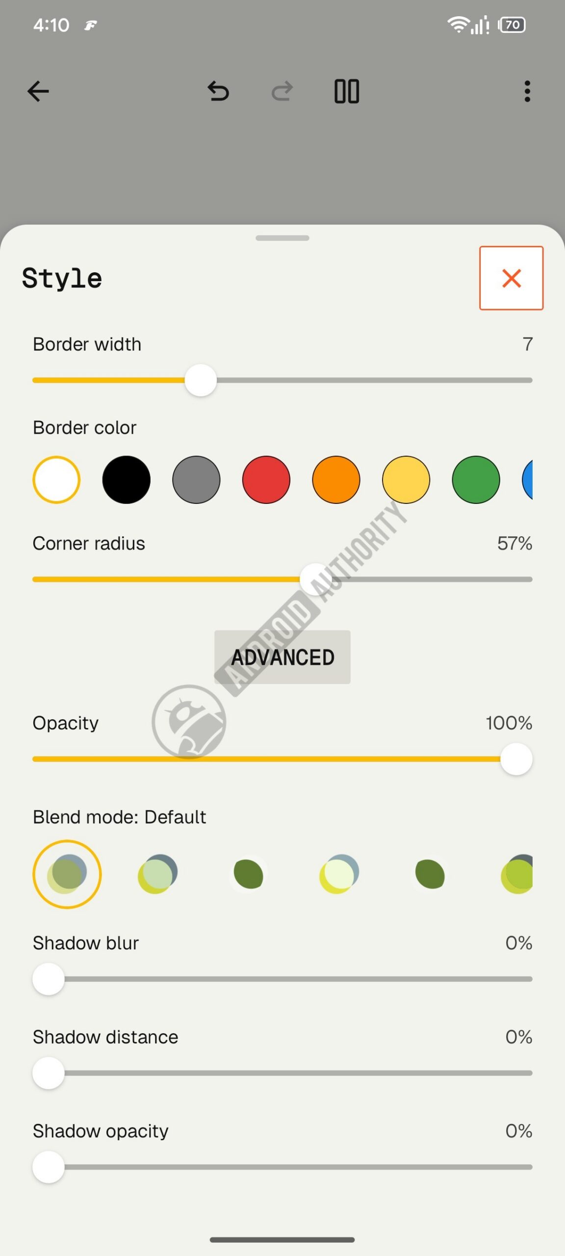 Snapseed Layer Styling Advanced Options watermarked