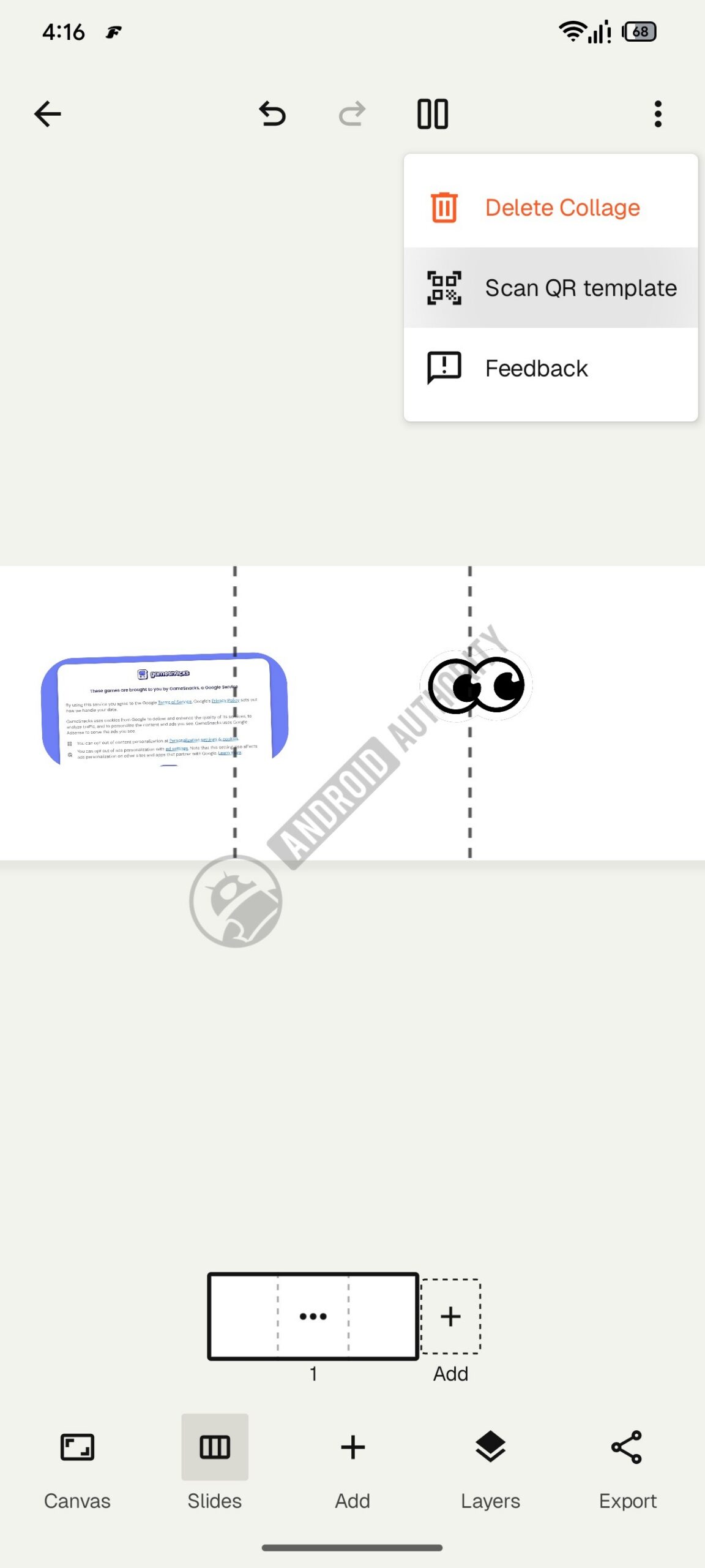 Snapseed layout QR Sharing watermarked