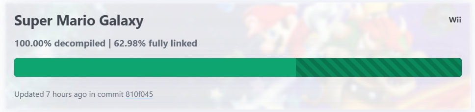 Super Mario Galaxy fully decompiled Super Mario Galaxy fully decompiled