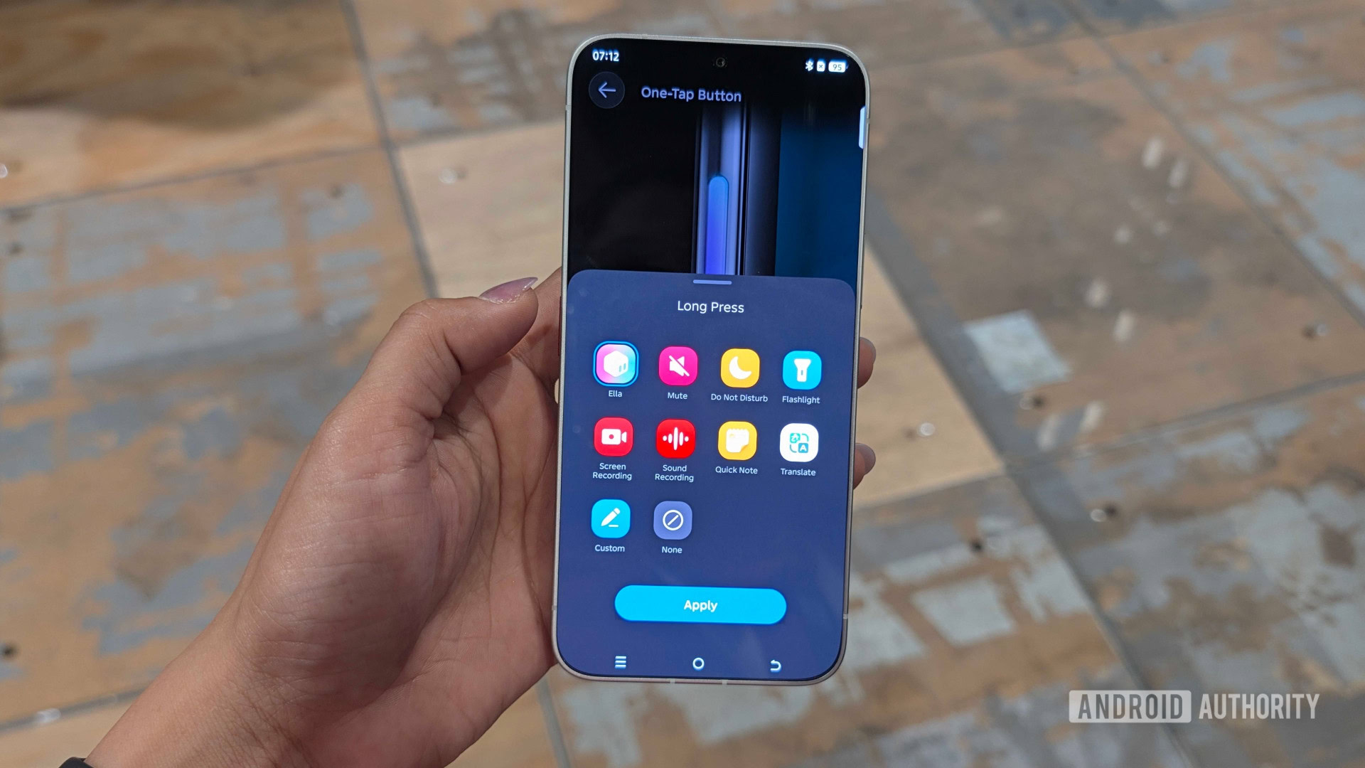 TECNO Bezelless phone concept one tap button