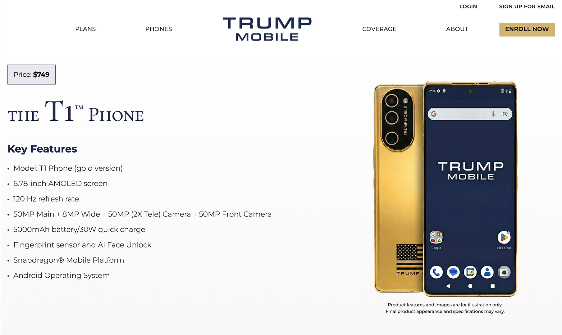 Trump Mobile T1 Phone price hike Trump Mobile T1 Phone price hike