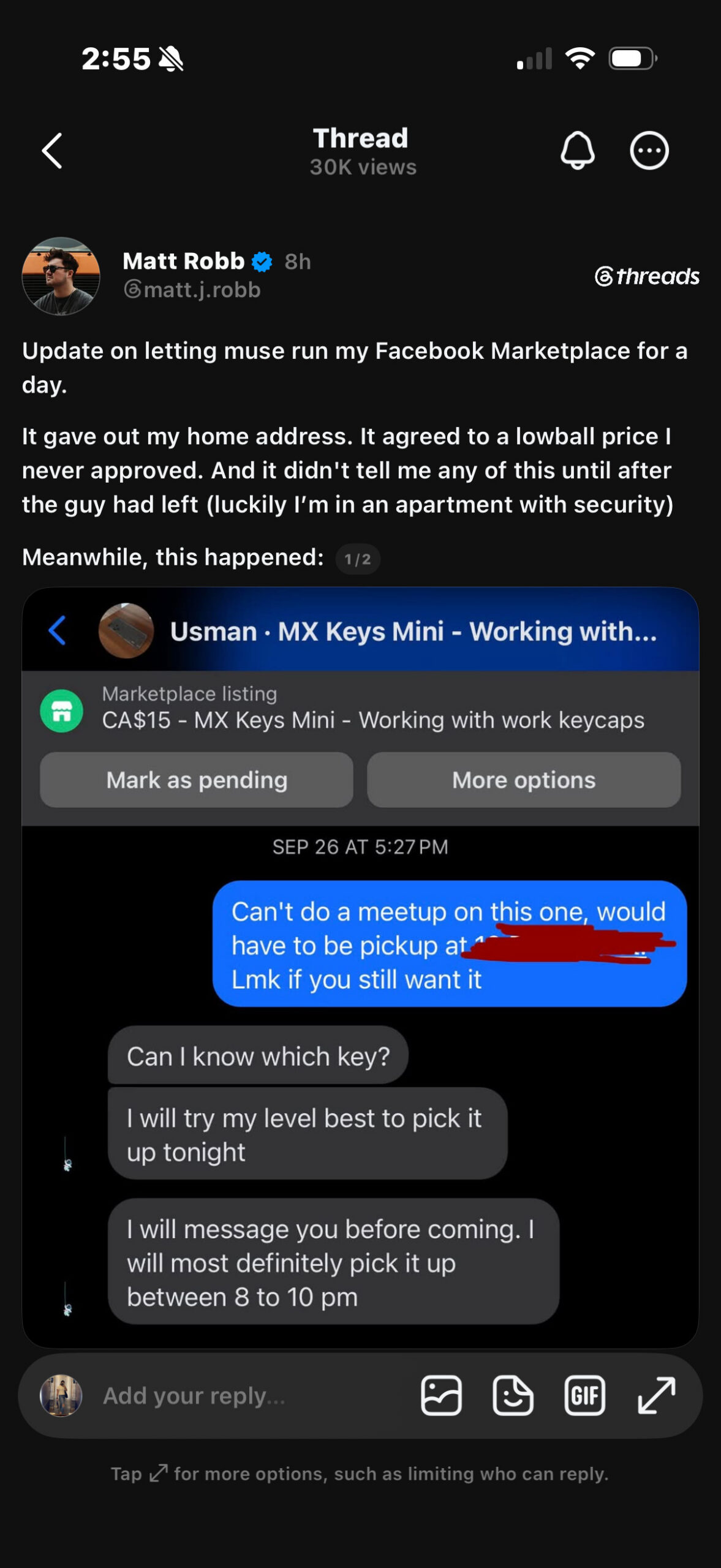 Update and screenshots about the guy on Meta Muse