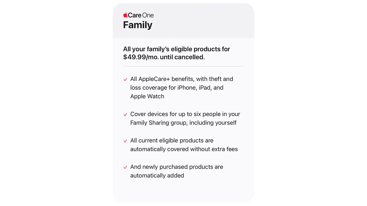 apple care one family plan image
