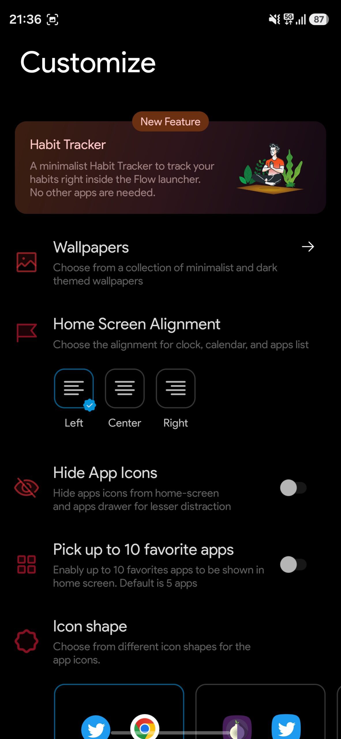 Flow Launcher customization options.