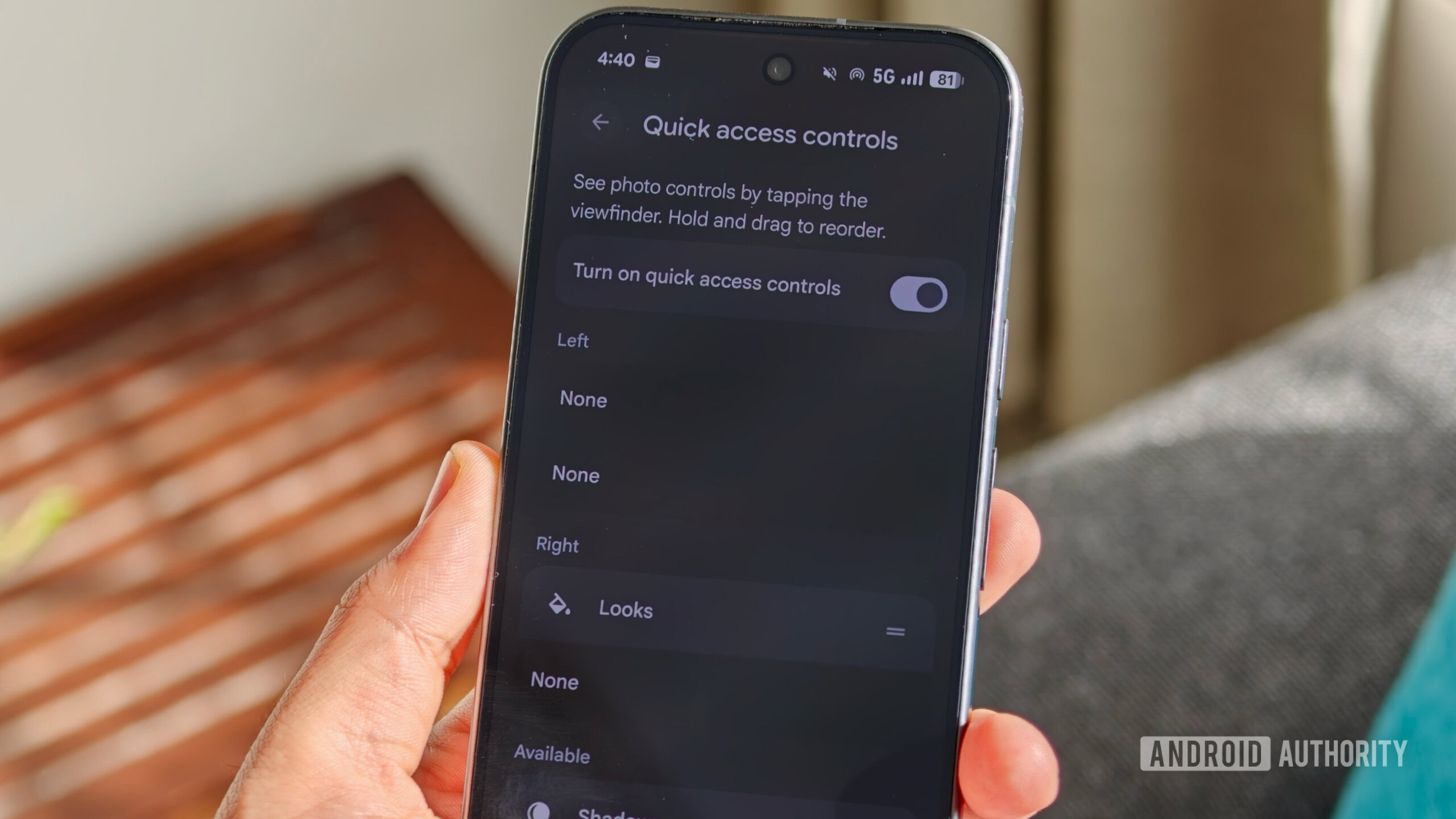Customizing quick access viewfinder controls in the Google Pixel camera app settings