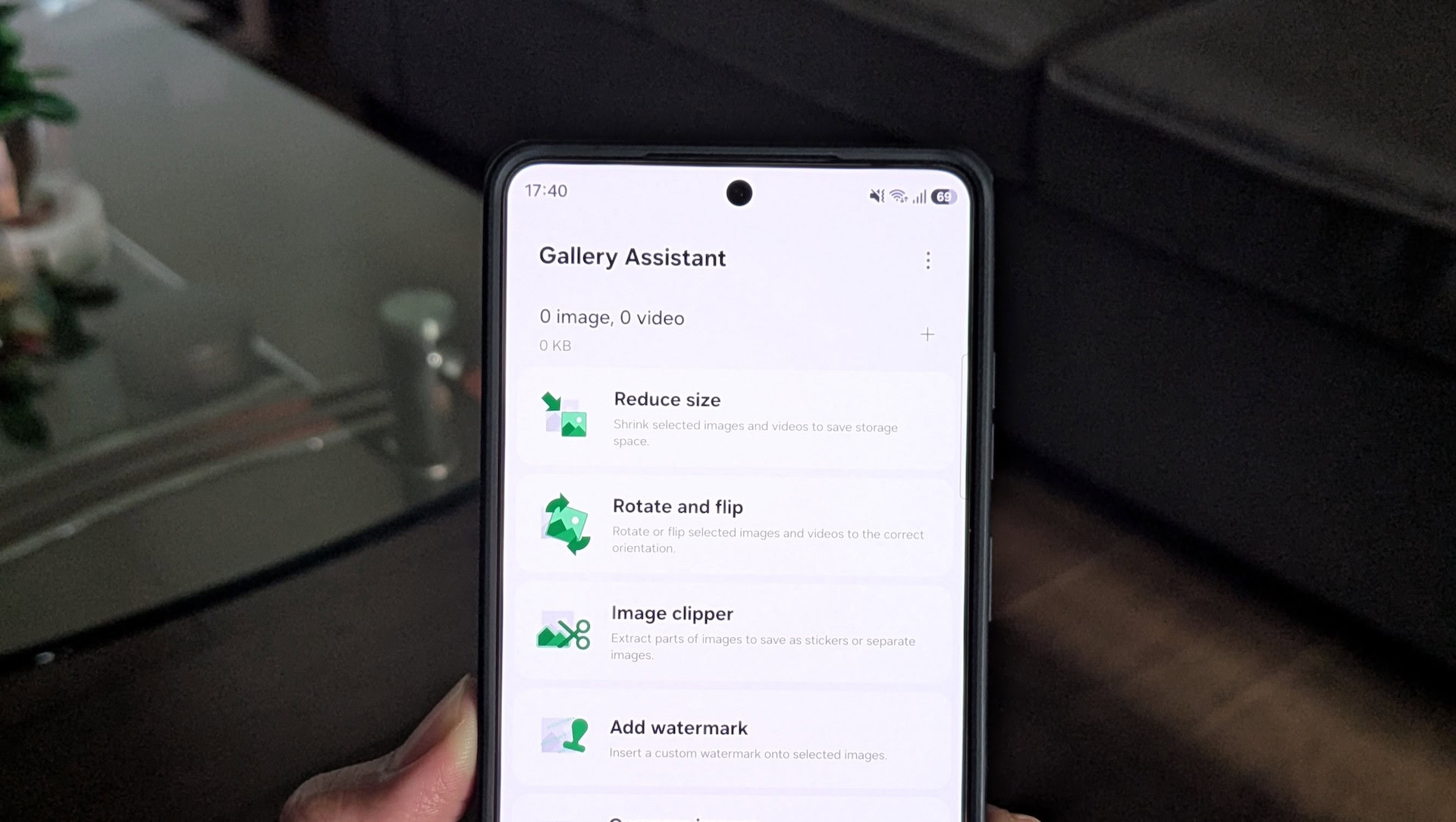 Gallery Assistant Good Lock module main screen.