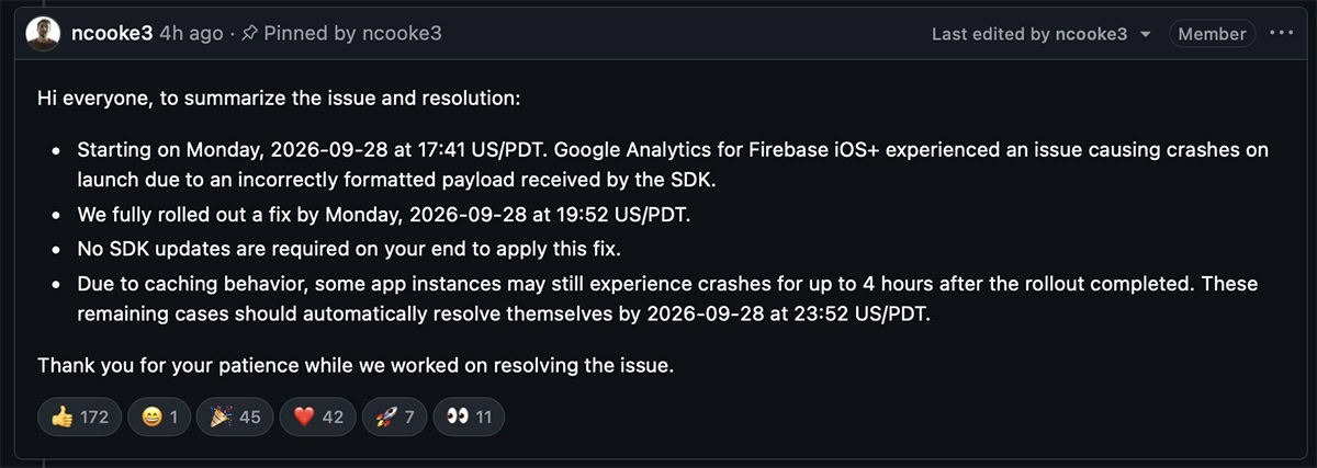 google firebase issue resolution