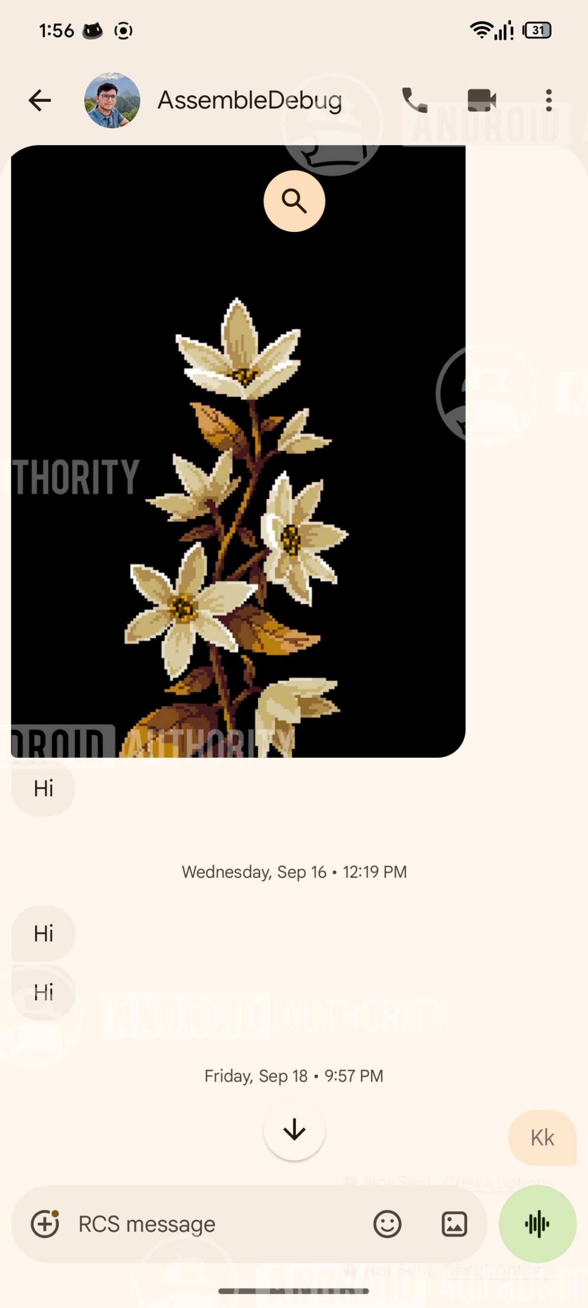 google messages floating search icon in chat 1 watermarked