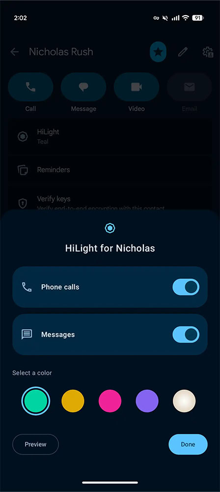 hilight messages support 2