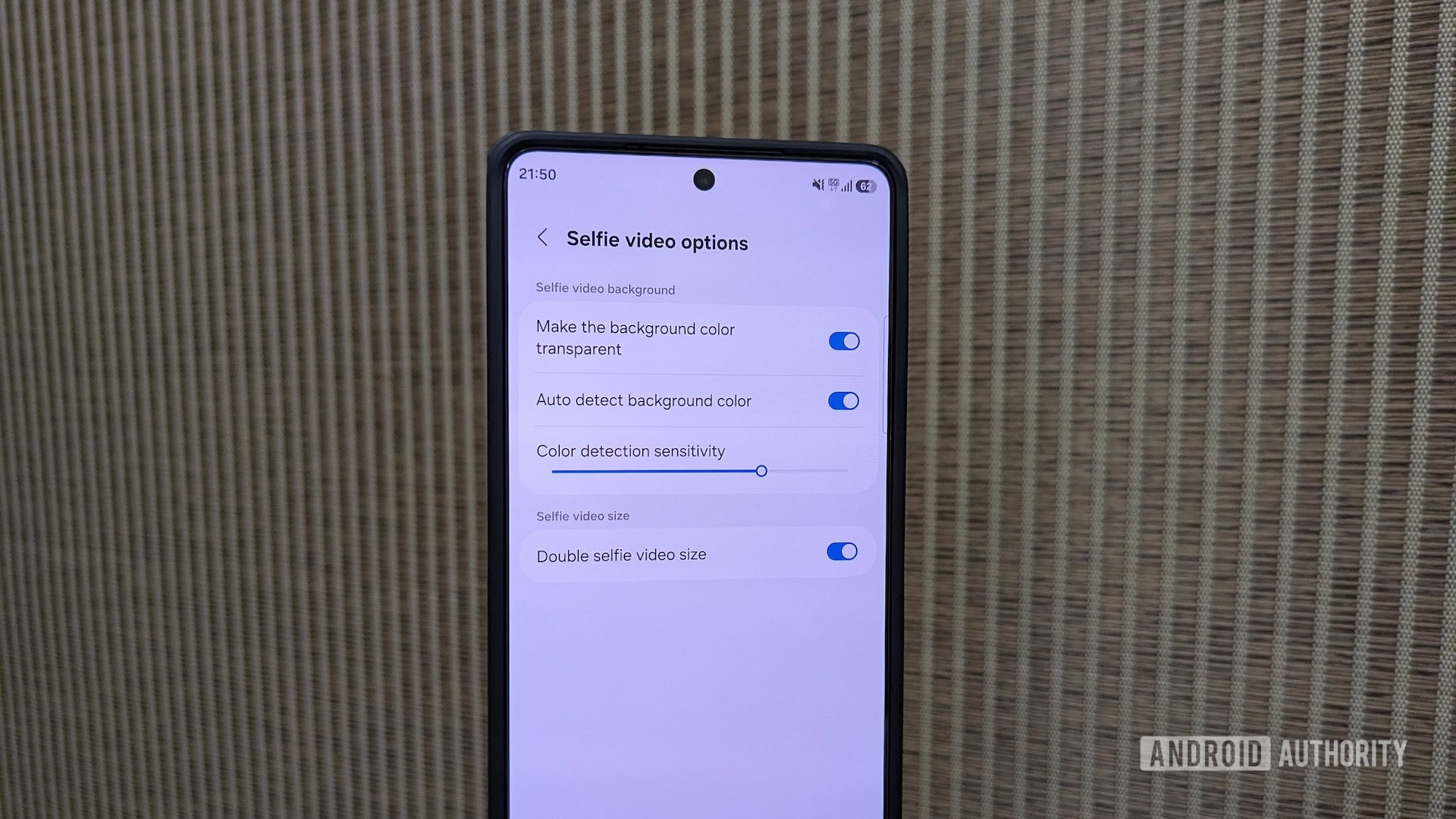 Selfie video options in Nice Shot Good Lock module.