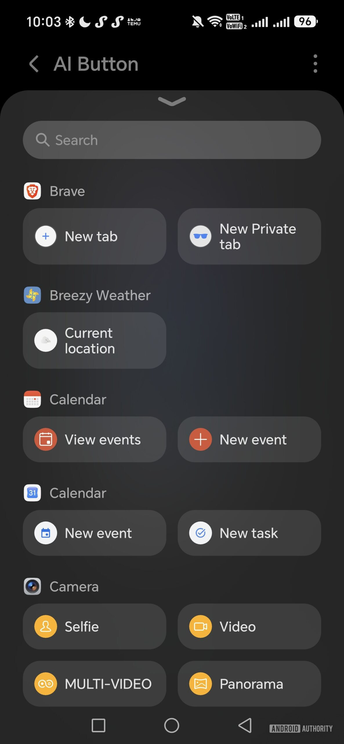 more quick services settings for honor ai button