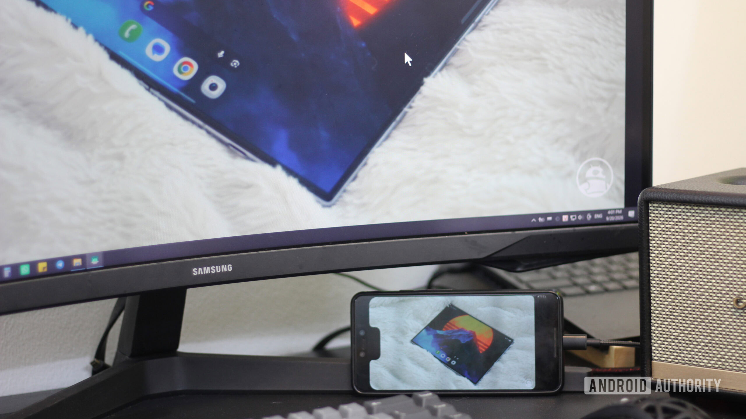 old pixel security camera android tv box project 5 Pixel 3 XL connected to a monitor and being used as a media hub.