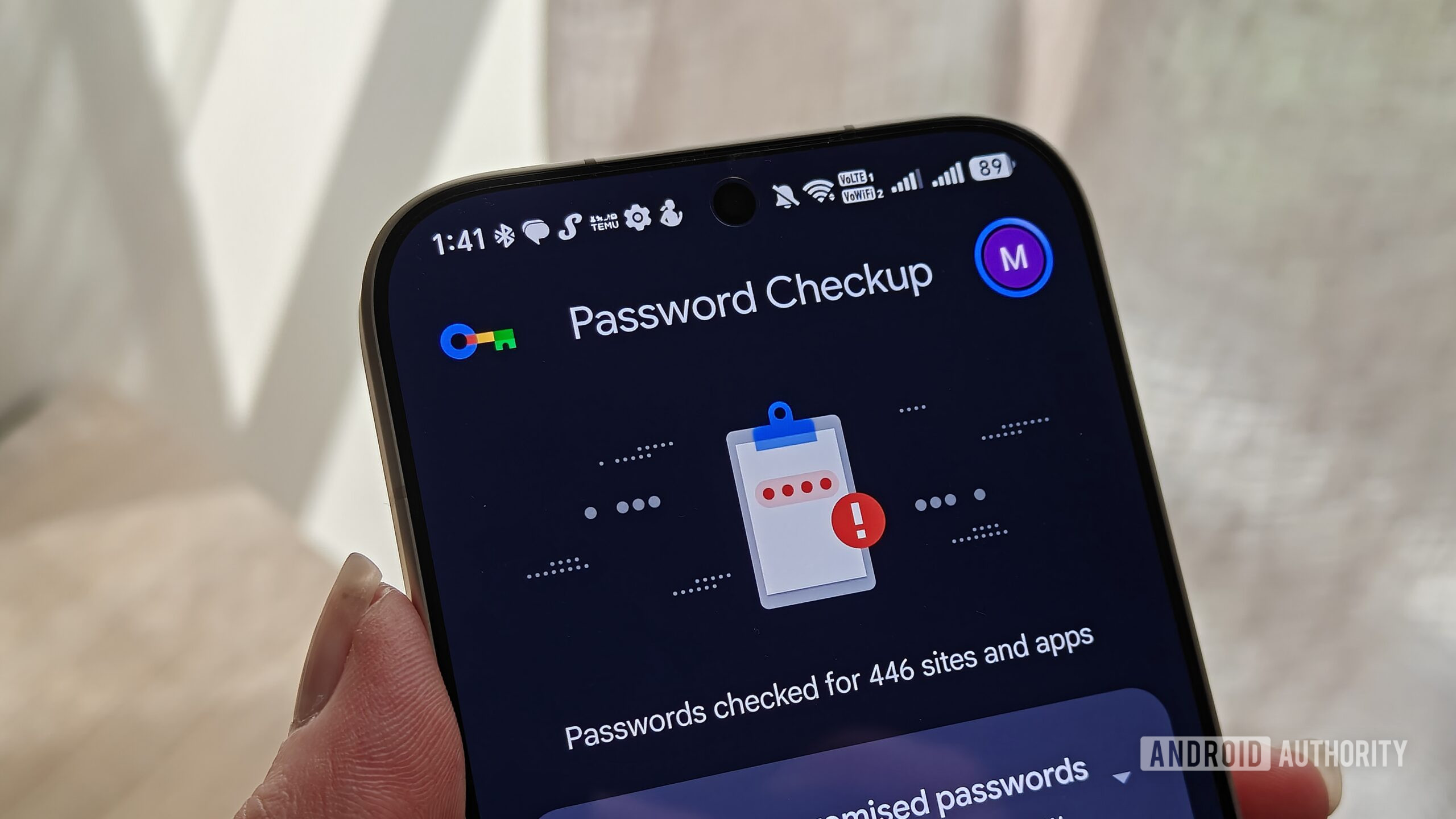 password checkup tool in google password manager