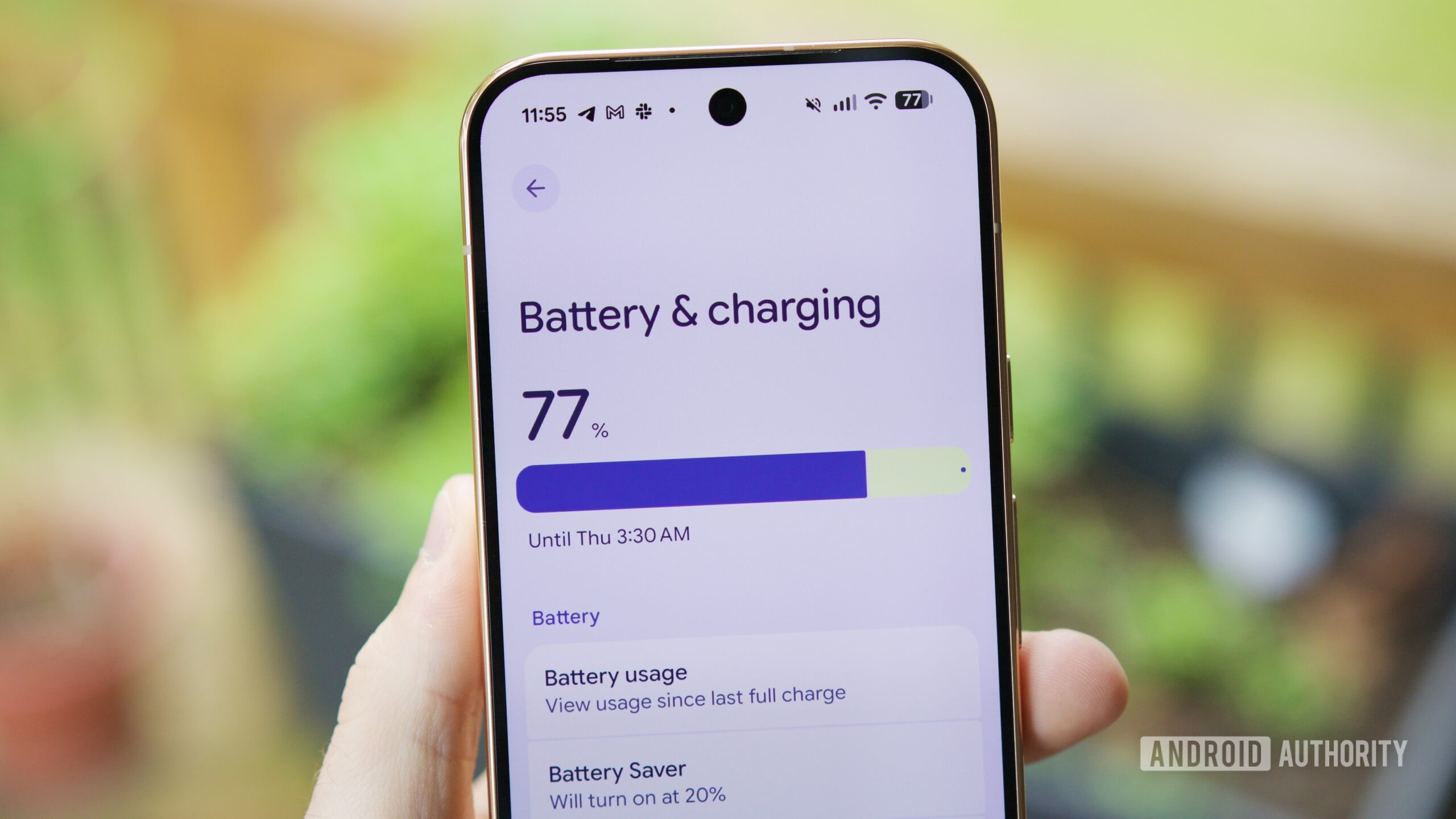 Battery settings page on a Pixel 11 Pro.