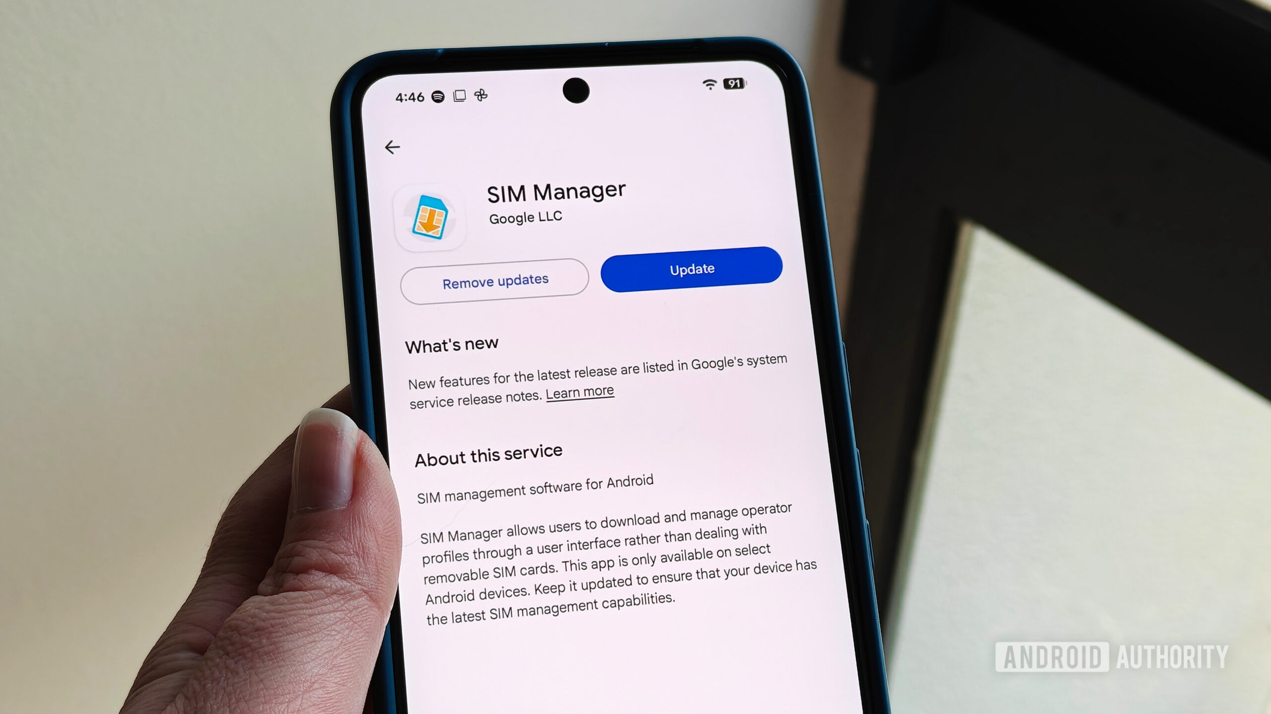 sim manager service update on a pixel 8 pro