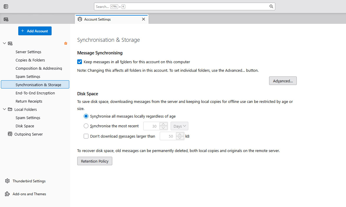 Thunderbird email client screenshot.