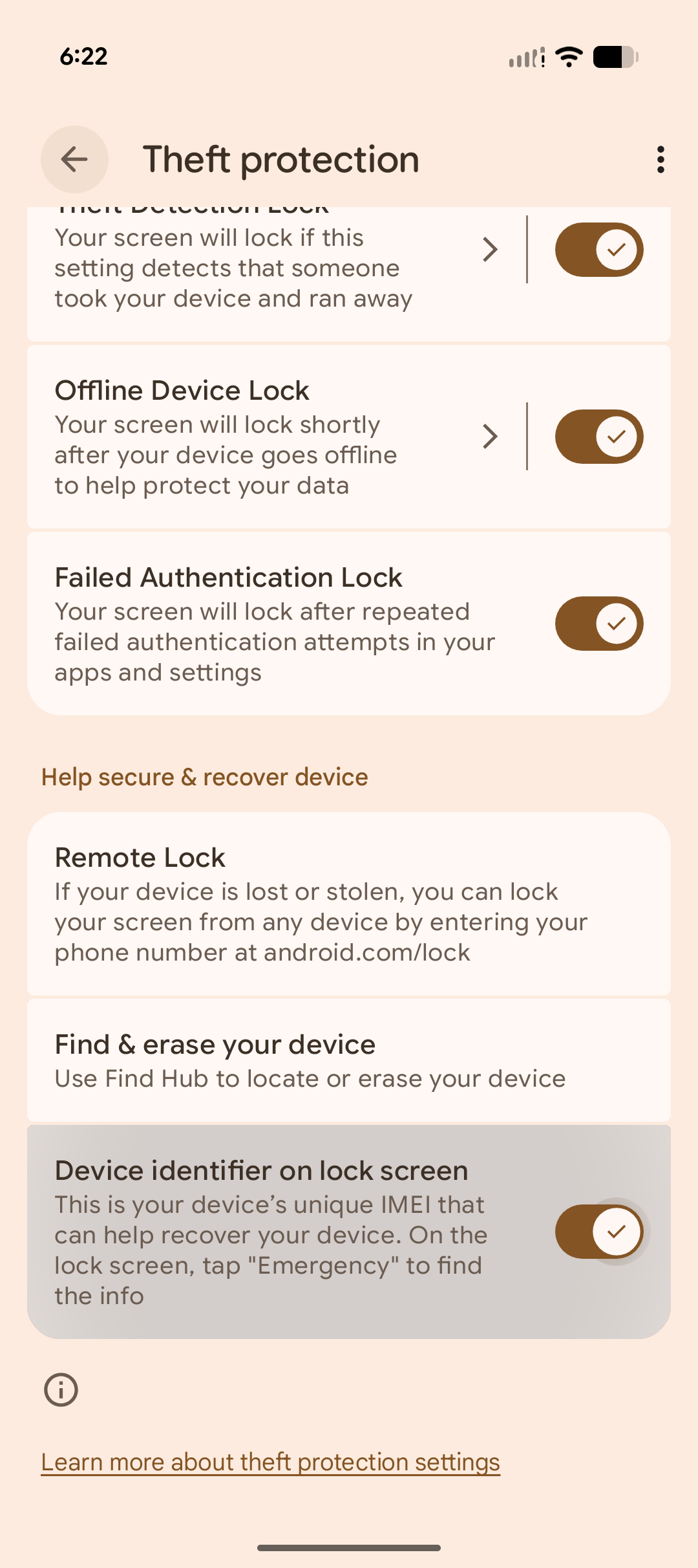 turn off imei lock screen 6