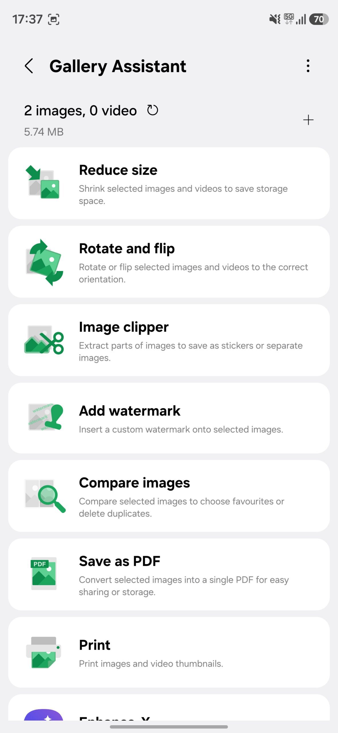 Gallery Assistant home screen.