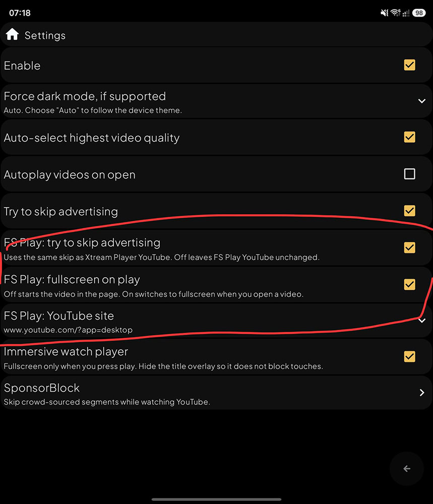 xtream player 1.7.50 update youtube options image