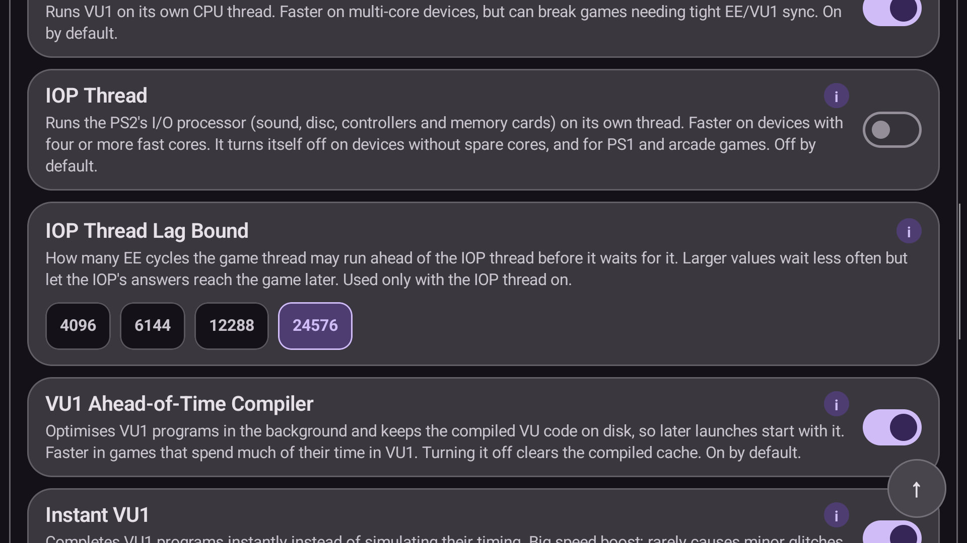 ARMSX2 IOP thread setting ARMSX2 IOP thread setting