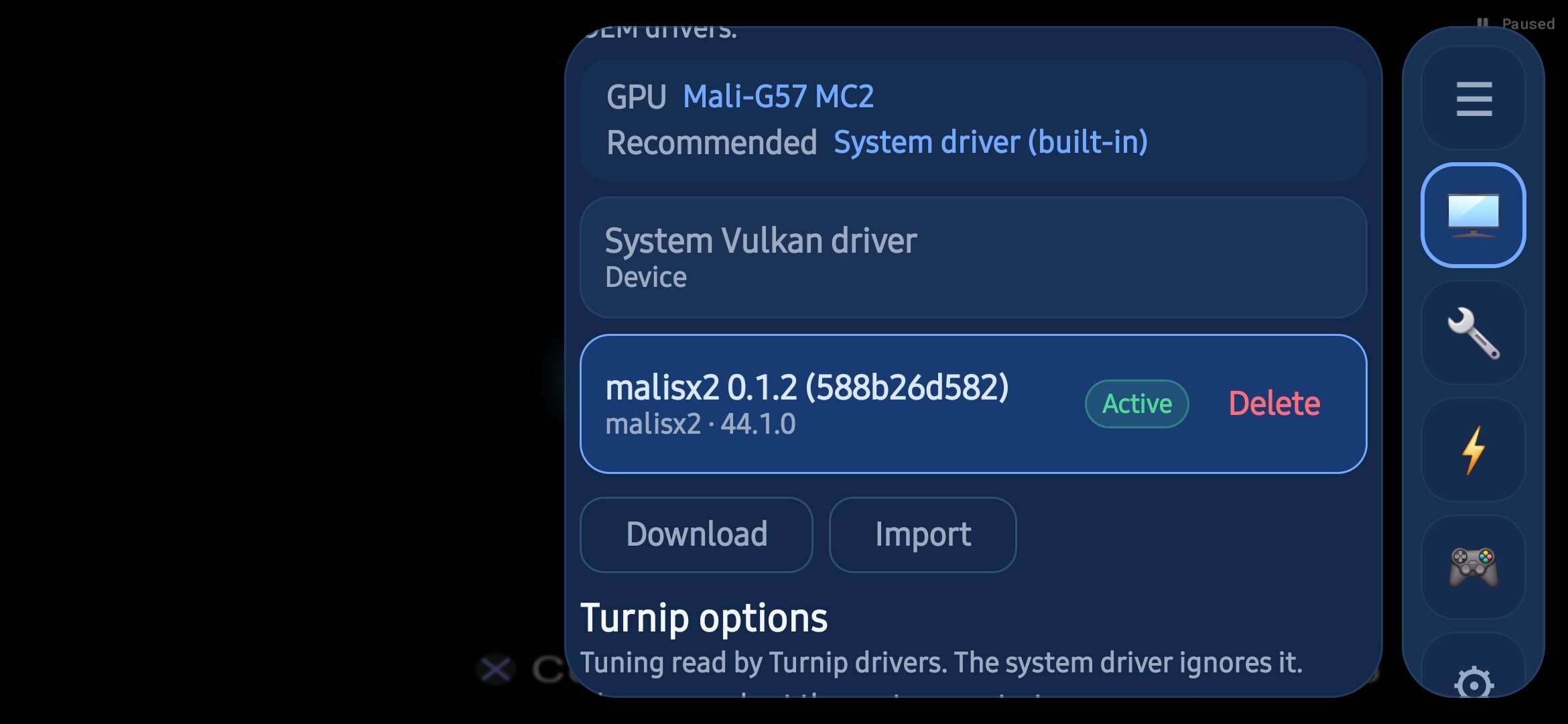 ARMSX2 MaliSX2 driver screenshot ARMSX2 MaliSX2 driver screenshot