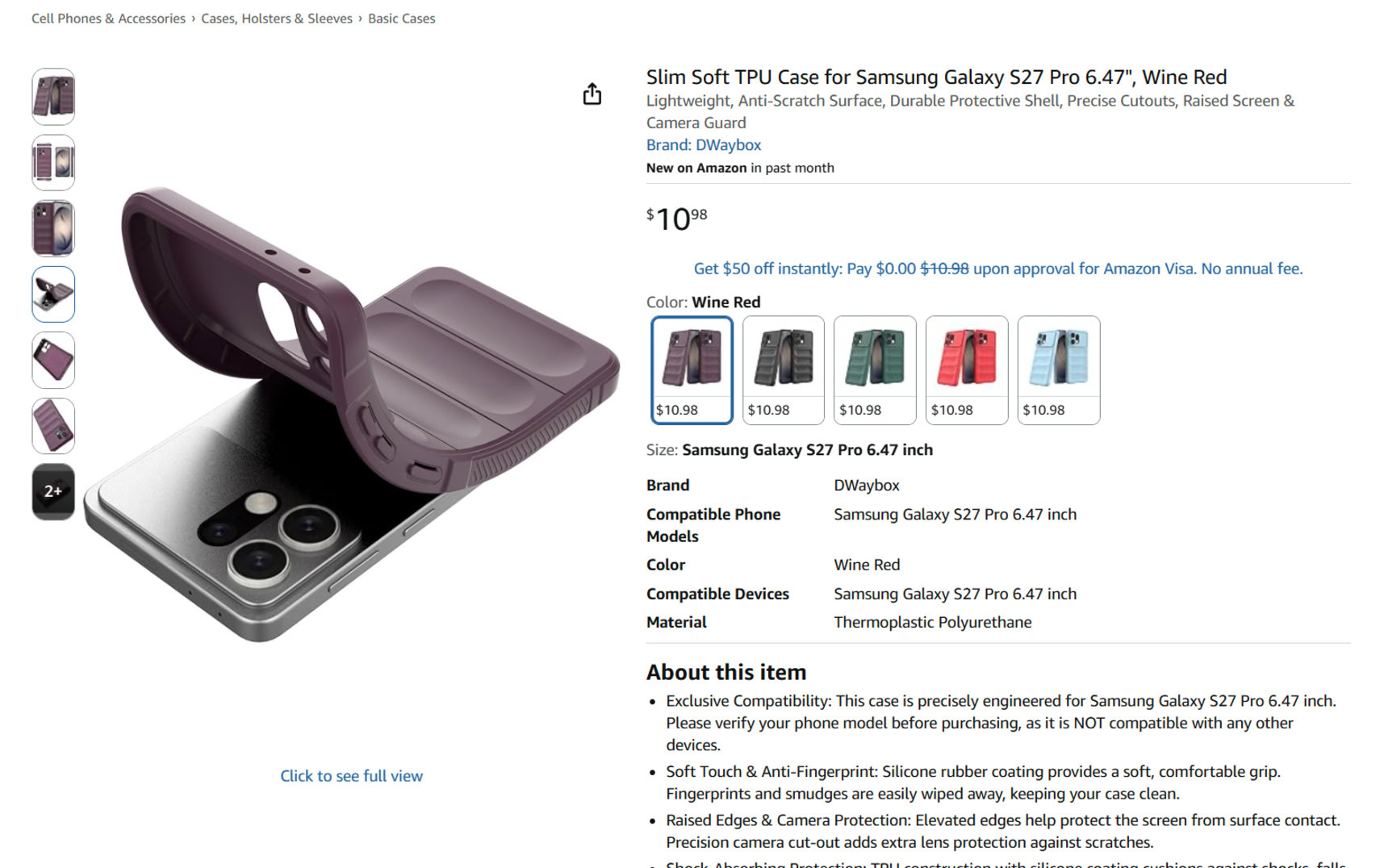 Amazon Galaxy S27 Pro case listing