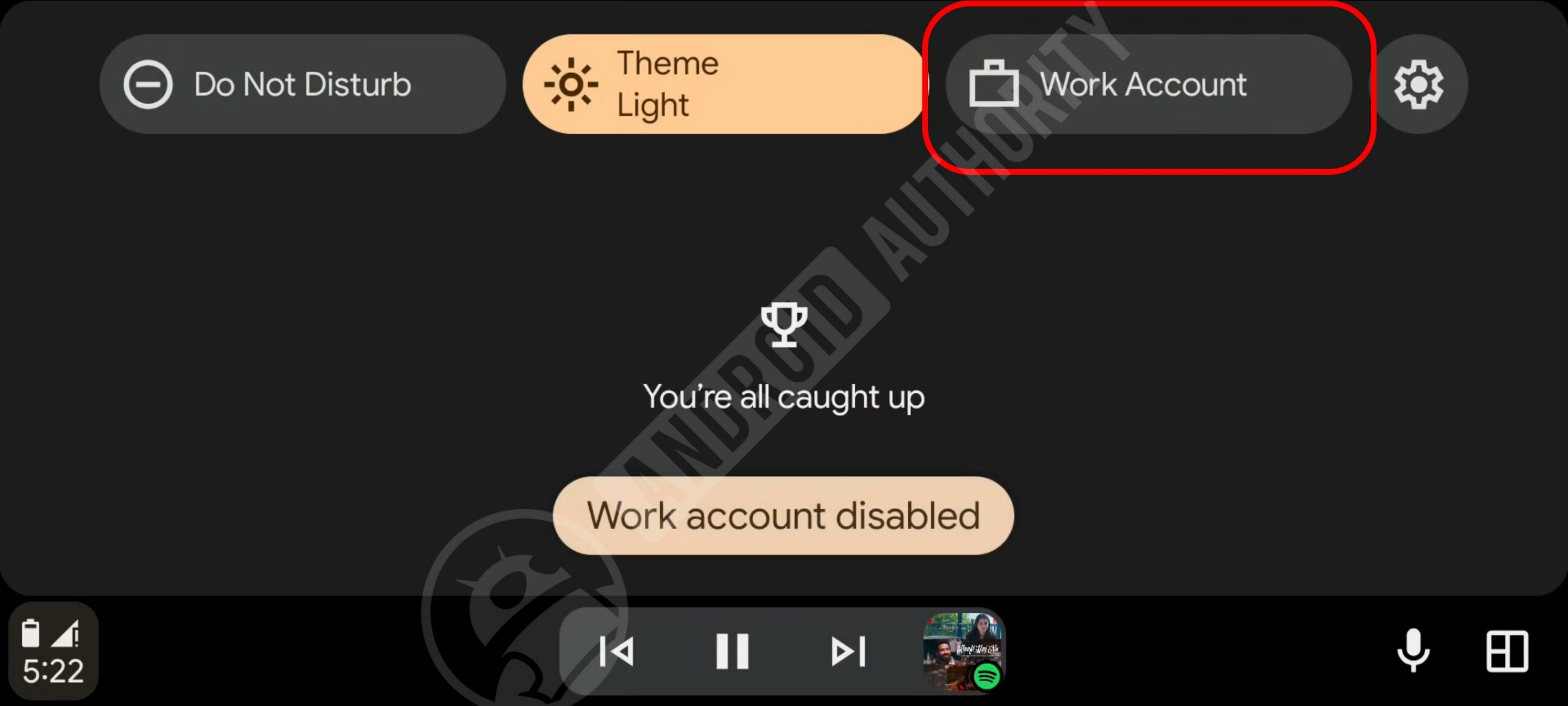 Android Auto Work Profile Quick Settings watermarked