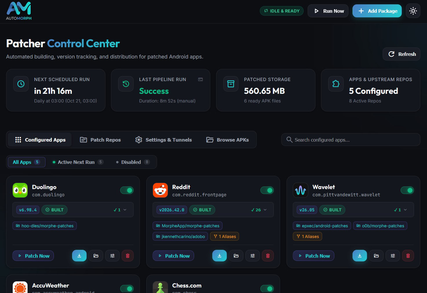 AutoMorph dashboard