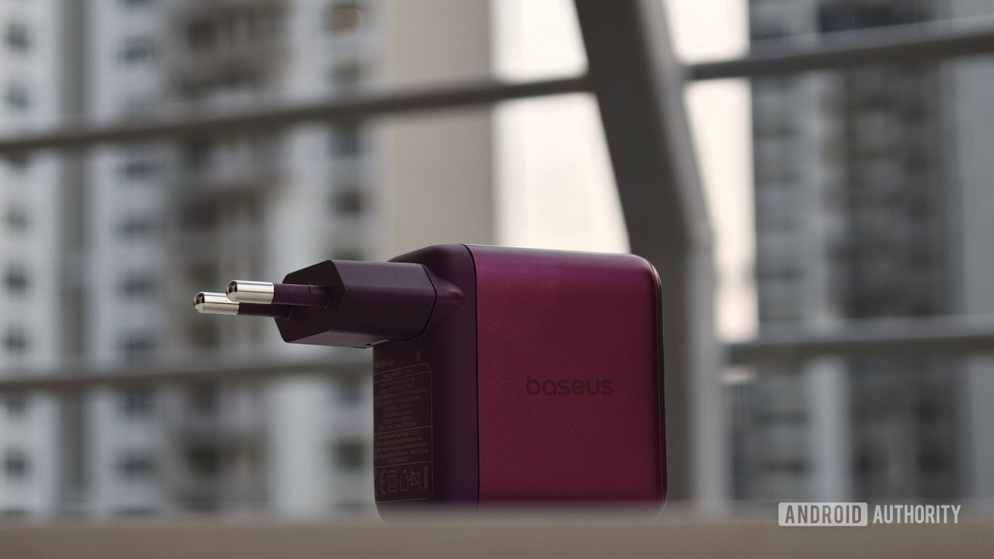 Baseus PicoGo Pro 100W GaN charger in dark cherry color Baseus PicoGo Pro 100W GaN charger in dark cherry color