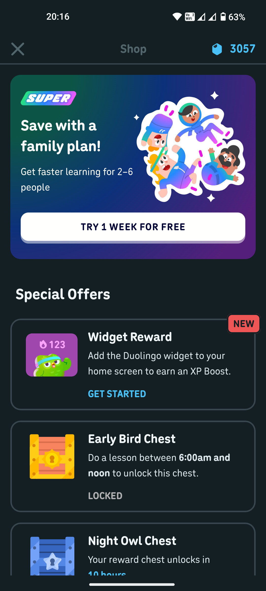 Duolingo Android app interface