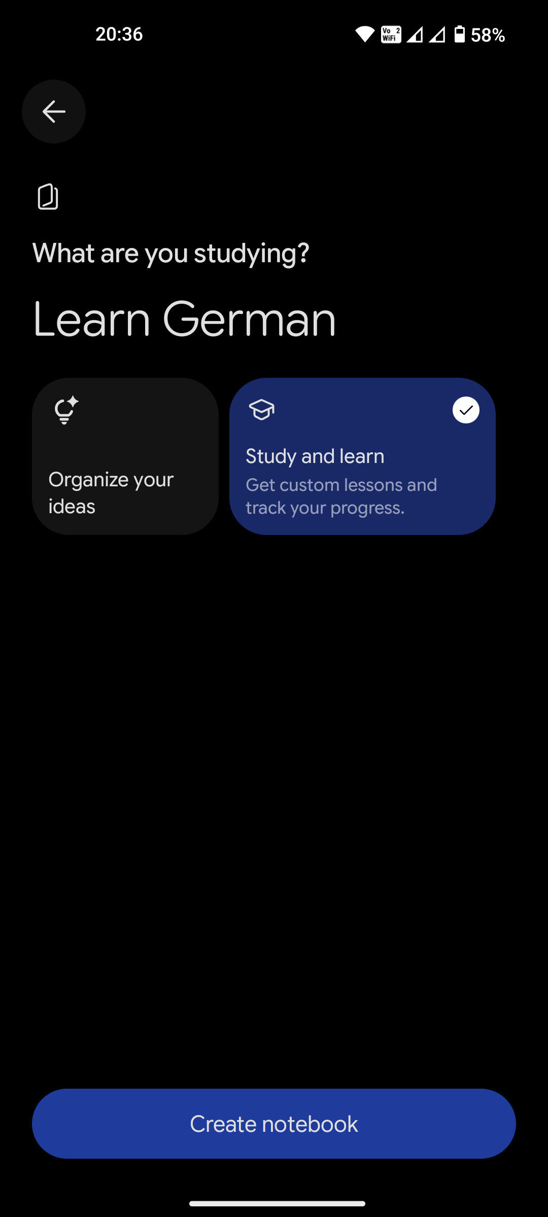 Gemini Android app interface