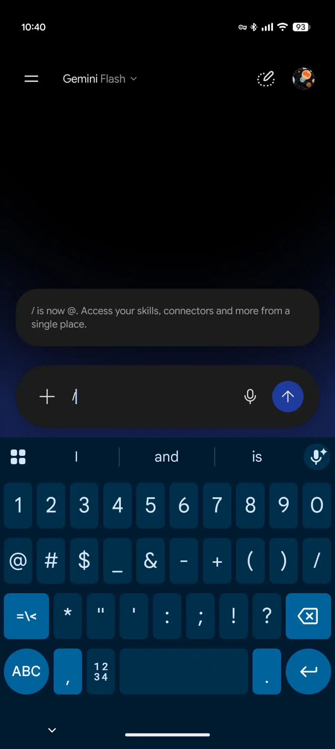 Gemini app slash 3