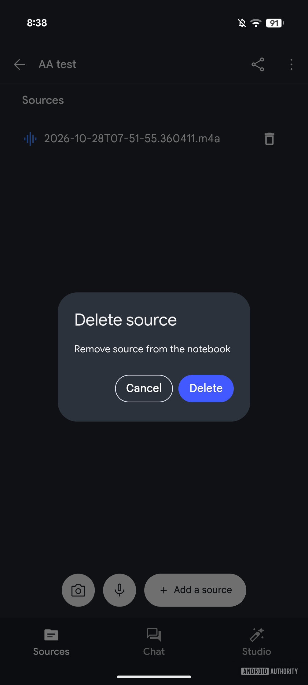 Gemini notebook recorder feature delete audio 1