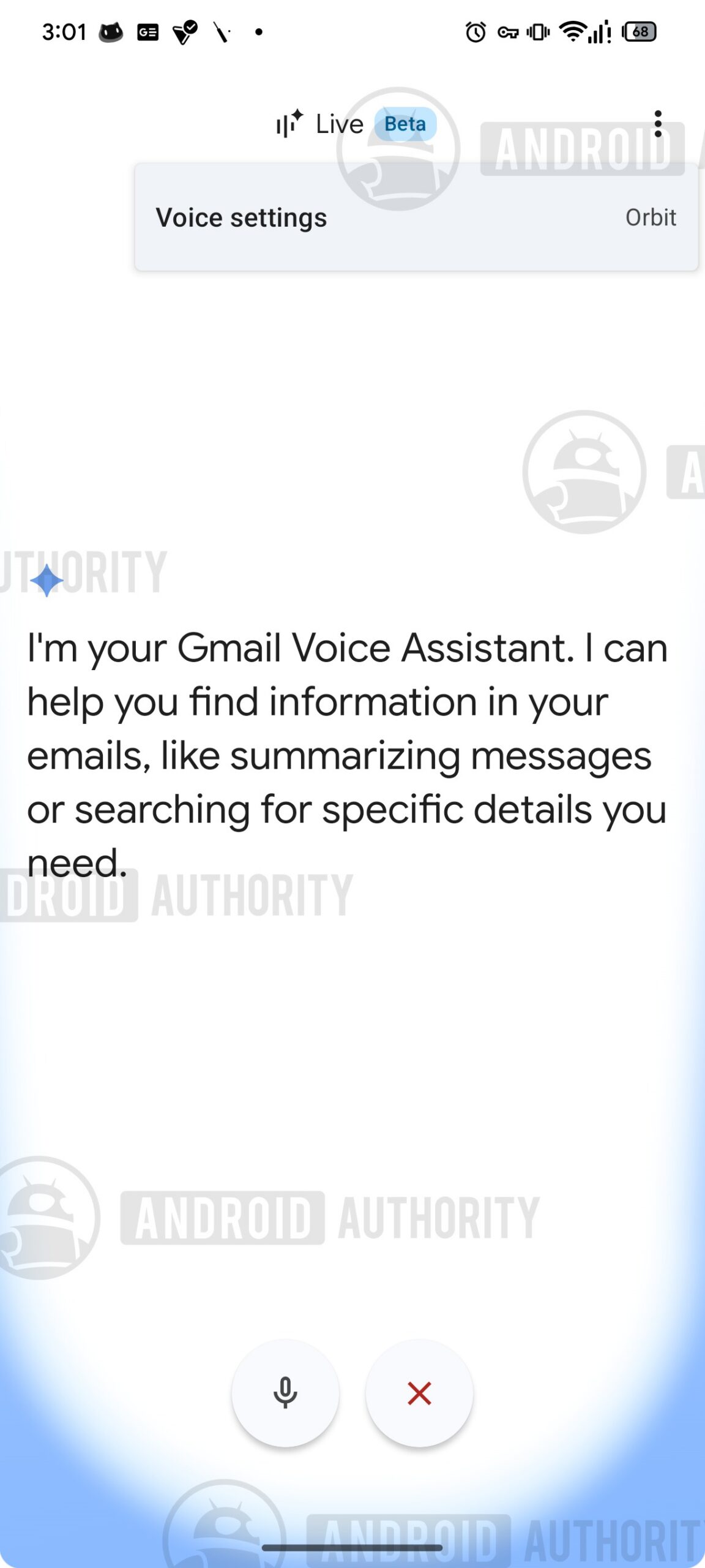 Gmail Live Voice Settings AD watermarked