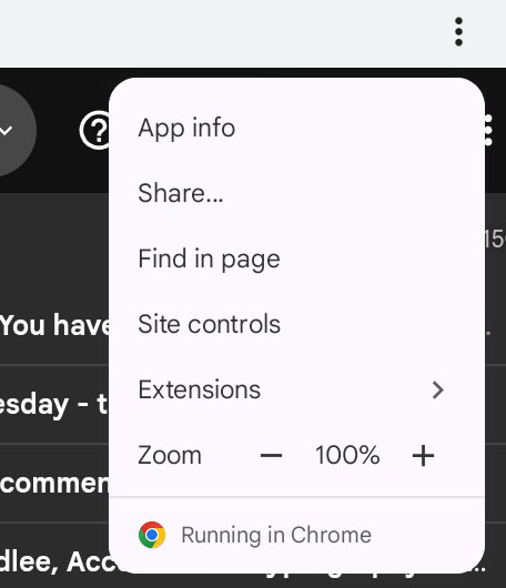 Gmail web app on Googlebook
