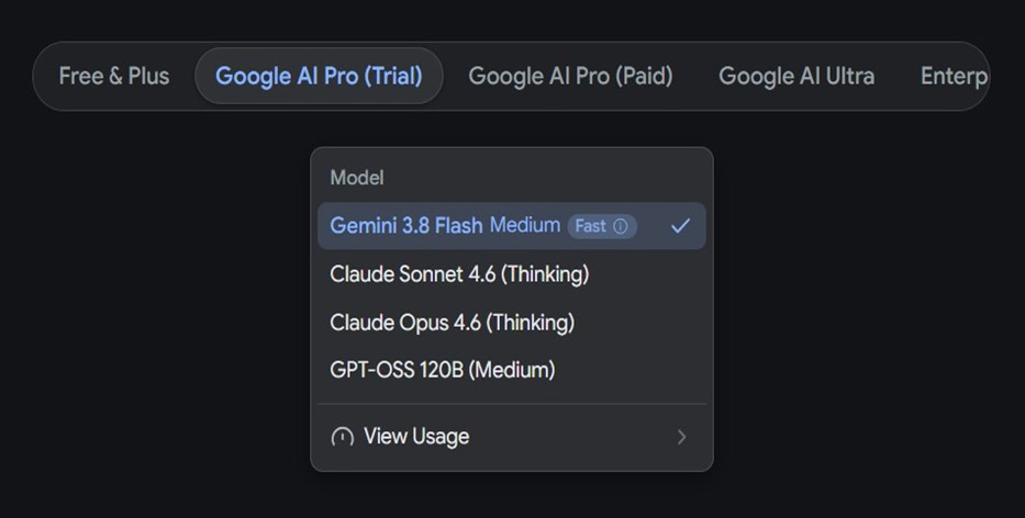 Google AI Pro trial without Gemini 4 Argon