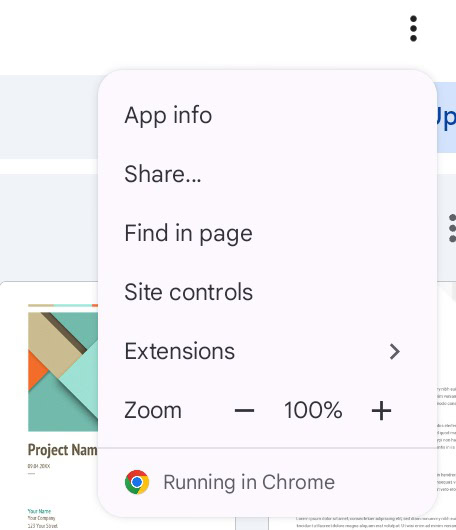 Google Docs web app on Googlebook