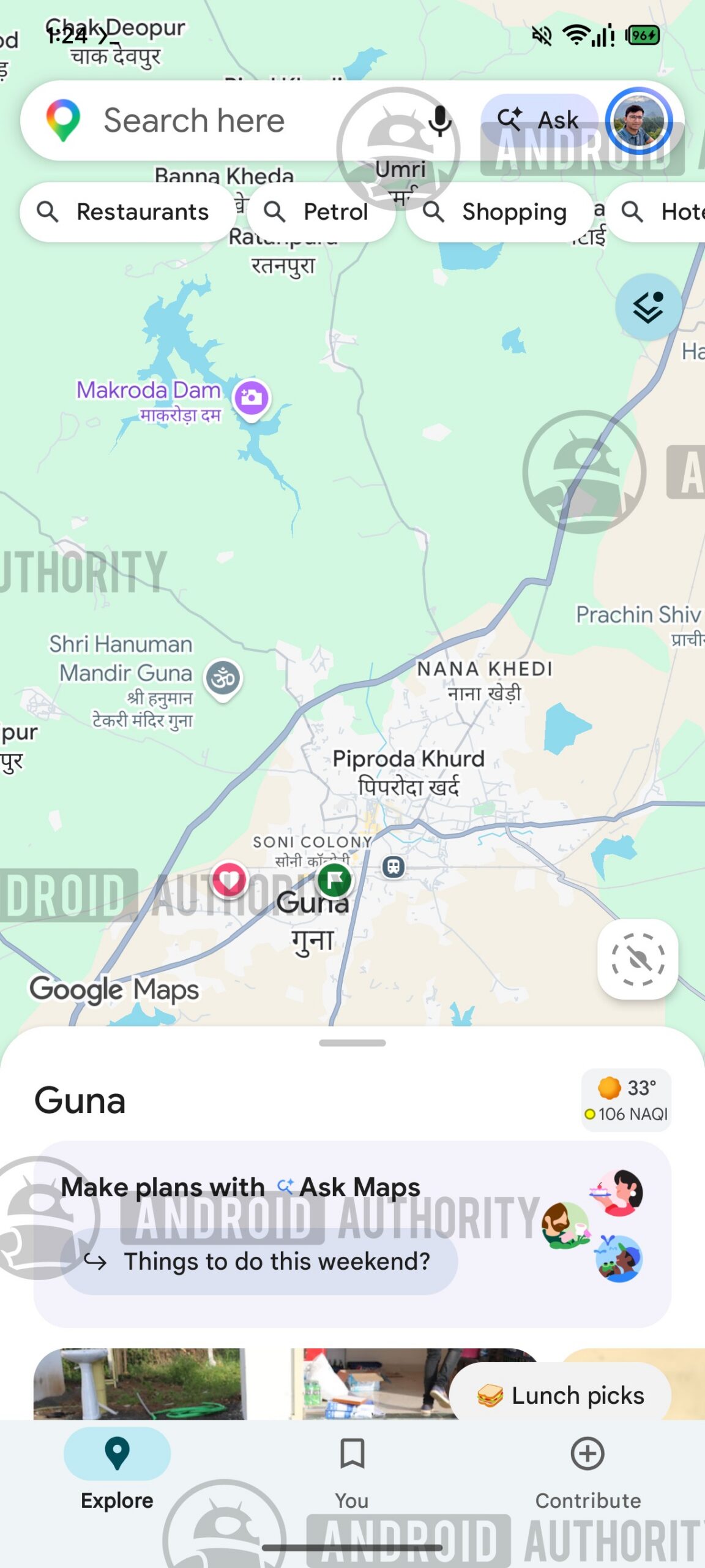 Google Maps Relocated Ask Maps button watermarked