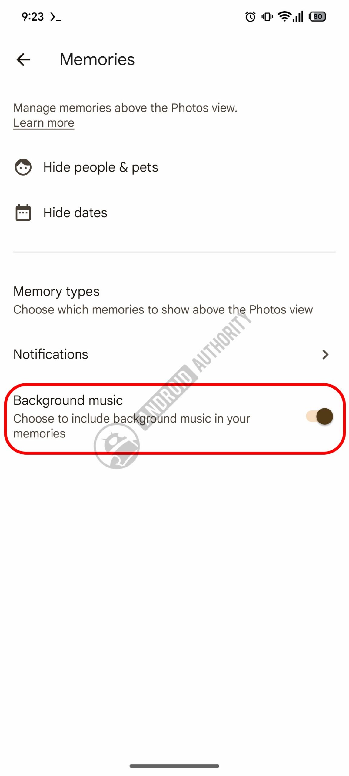 Google Photos Memories Background music watermarked