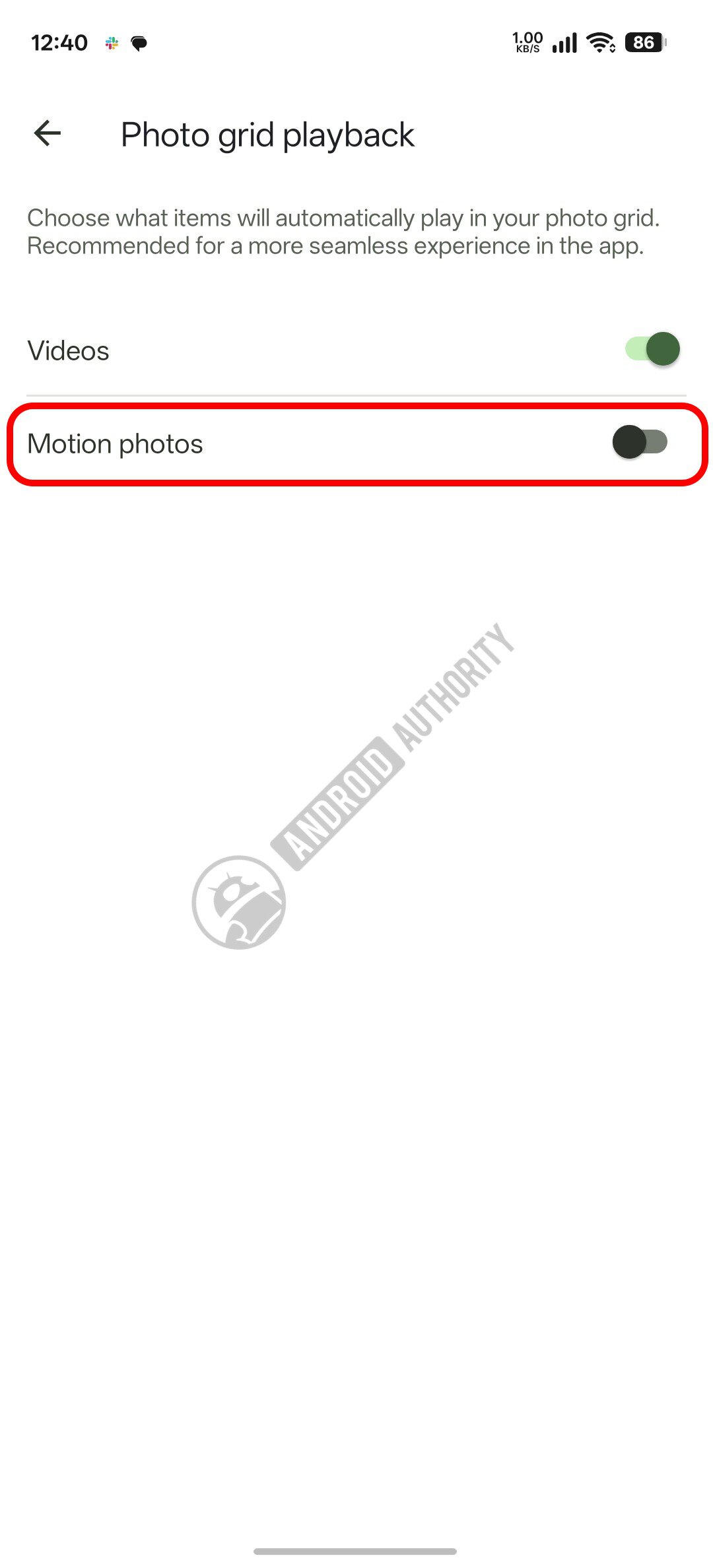 Google Photos Photo grid motion photos watermarked