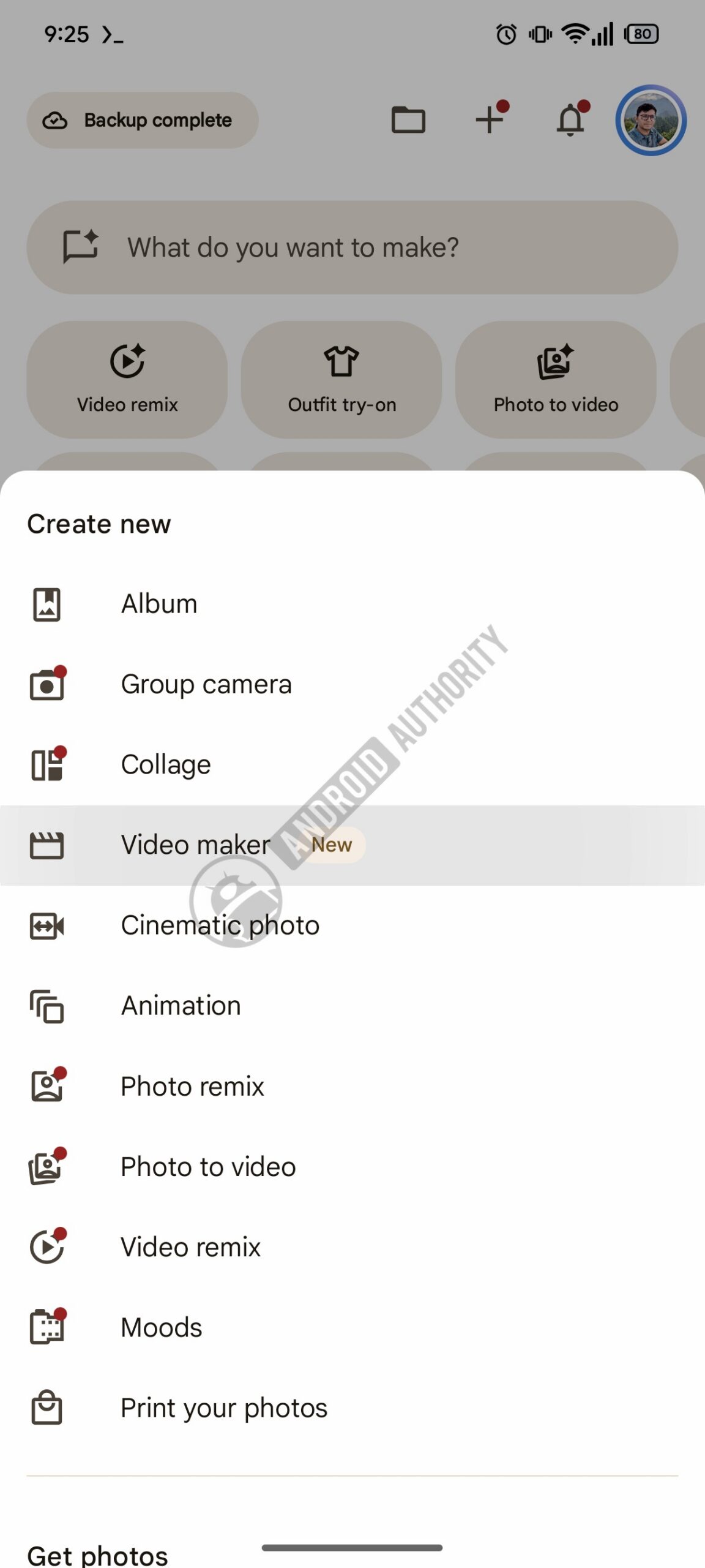 Google Photos Video Maker watermarked