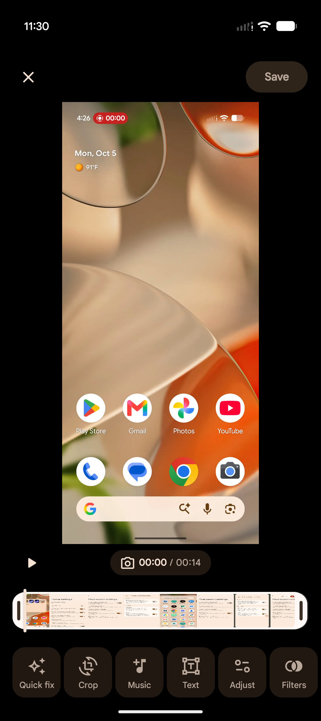 Google Photos video edit button 2