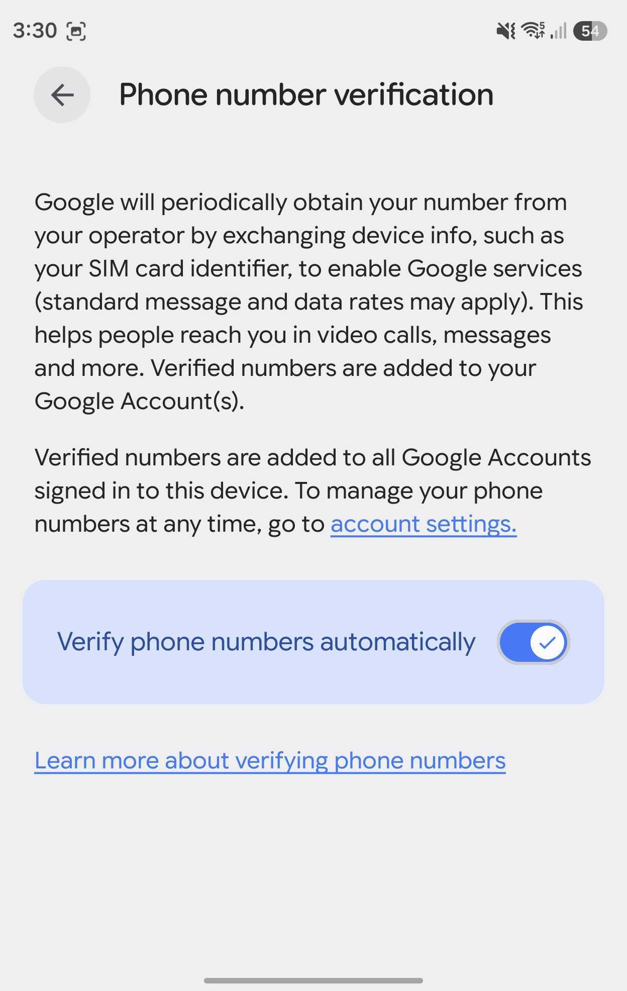 Google Play Services Disable phone number verification 2
